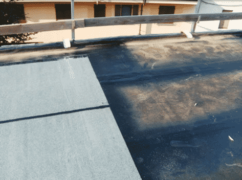 Impermeabilizzazione terrazzo con guaina ardesiata posata dopo guaina liquida