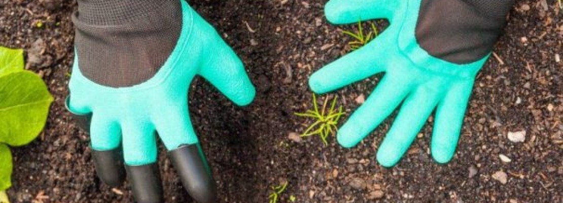Dei guanti da giardinaggio con artigli.