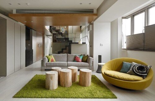 Un soggiorno in stile minimal.