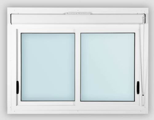 Una tipica finestra scorrevole in PVC.