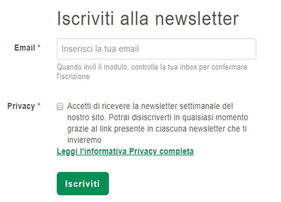 modulo di iscrizione