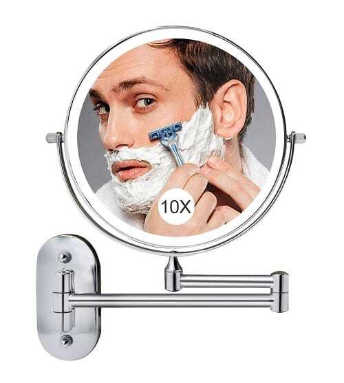 Specchio da barba della doccia del bagno con il gancio adesivo smontabile di lunga durata del bonus 18cm x 14 cm 66% più grande delloriginale. infrangibile capace senza nebbia 
