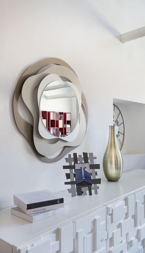 Specchio da parete moderno beige nocciola