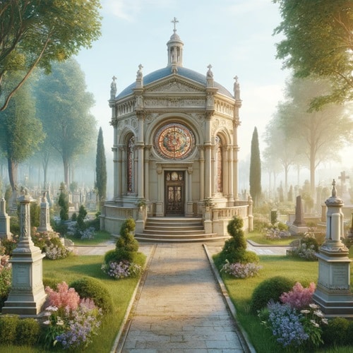 Cappella cimiteriale con architettura classica