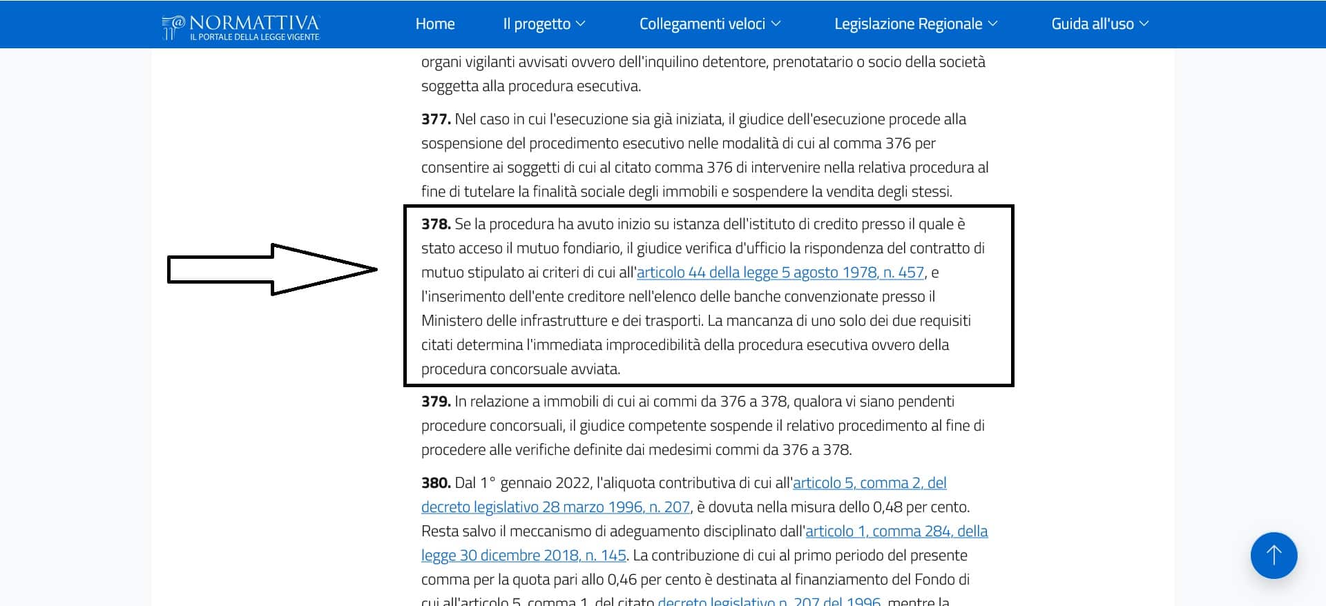 Norma esecuzione forzata edilizia pubblica evidenziata