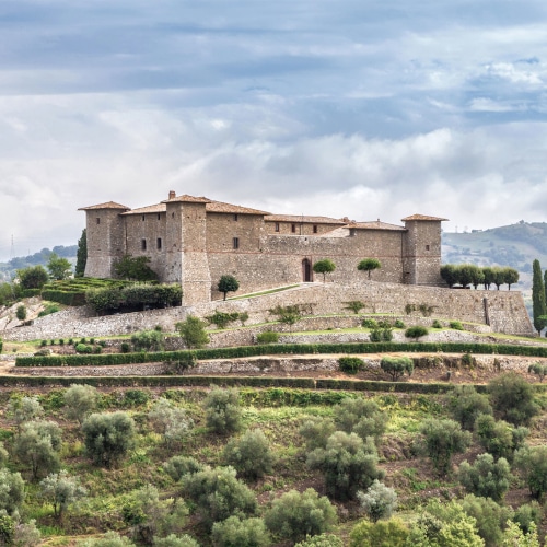 Veduta del castello di Montepo nella Maremma Toscana.