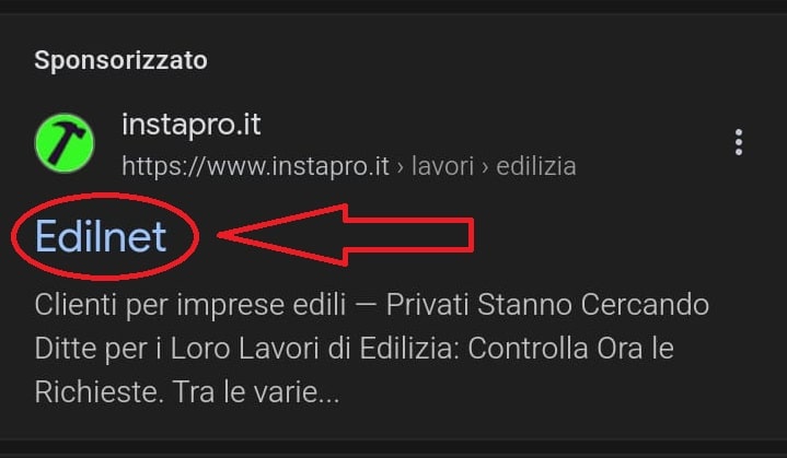 Instapro usa Edilnet per ingannare gli utenti – truffa marchio