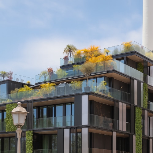Giardino pensile realizzato su terrazze moderne: un modello di architettura sostenibile che unisce estetica, verde urbano e innovazione.