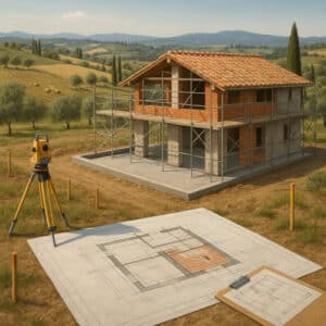 Costruire su terreno agricolo: rendering progetto casa.