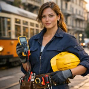 L'annuncio di Cutrullà sul tram di Milano: più facile trovare una modella che un elettricista.