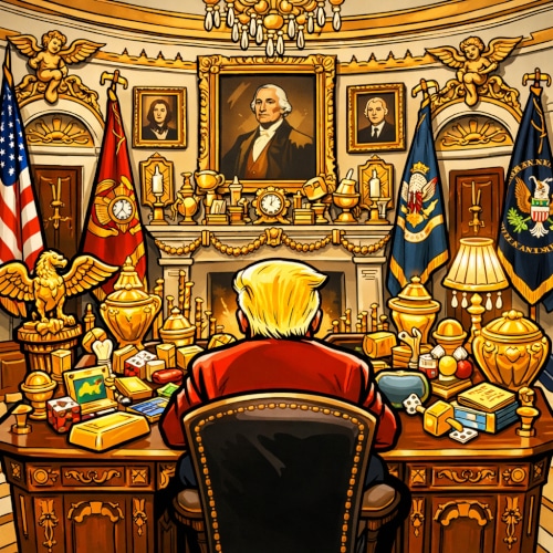 Trump trasforma lo Studio Ovale in un inno al trash: Las Vegas o Casa Bianca?