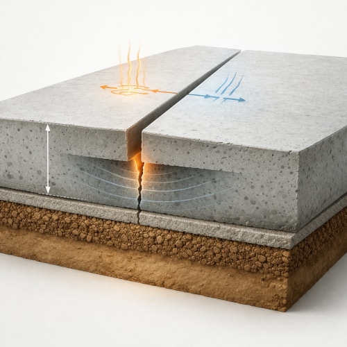 Sezione trasversale lastra calcestruzzo sottoposta a trazione con taglio di controllo.