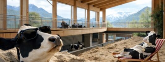 Wood Architecture Prize 2026: tra i vincitori una stalla didattica progettata per 120 mucche: si chiama The Big Zip ed è a Mantello (SO). La stalla è uno spazio visitabile, con ventilazione e luce modulabili e una copertura in travi lamellari.