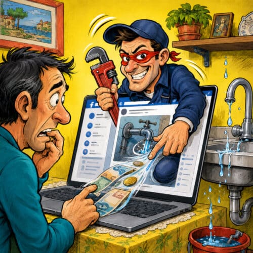 Finto idraulico su Facebook truffa 100 persone: il trucco era sempre lo stesso