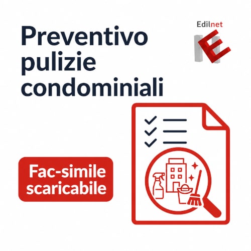 Modello di preventivo di una ditta di pulizie da scaricare gratis su Edilnet.it per incarico condominiale.