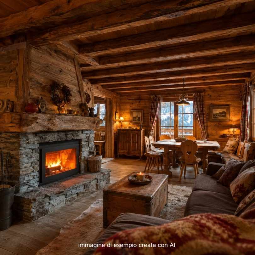 Una baita di montagna del Seicento è stata ristrutturata in senso moderno ma rispettoso della tradizione.