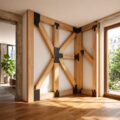 Endoscheletro di legno in un edificio, soluzione innovativa per migliorare sicurezza sismica ed efficienza energetica.