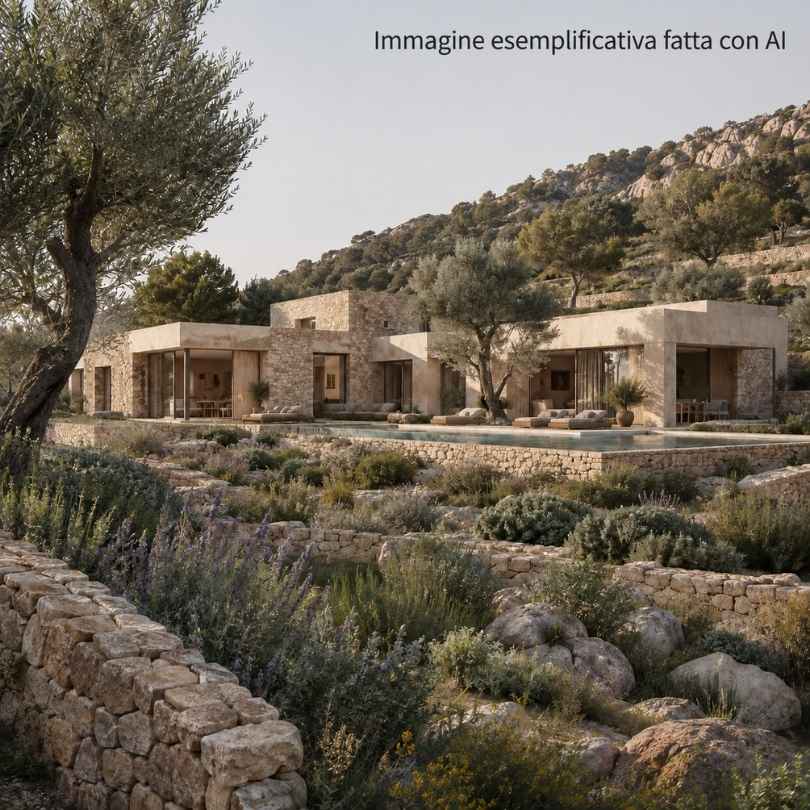 Una casa a Maiorca si fonde con l'ambiente e la macchia Mediterranea.