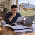 Fotovoltaico sul tetto e dichiarazione dei redditi: proprietario controlla i proventi GSE del suo impianto.