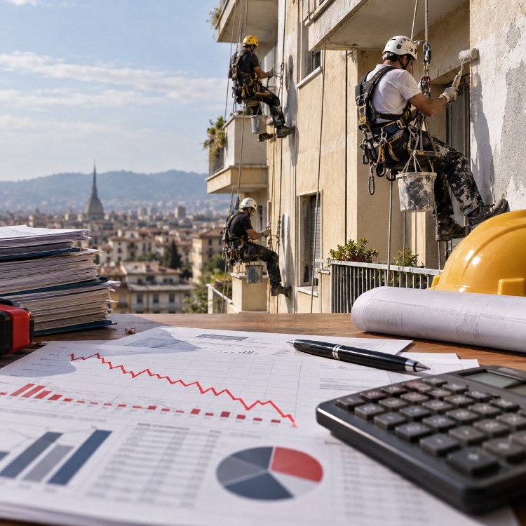 EdiliziAcrobatica in Borsa: lavori su fune e conti in rosso dopo la fine del Superbonus.