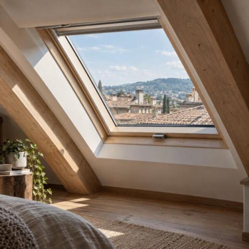 Finestra sul tetto di una mansarda a Bergamo con installazione certificata Velux